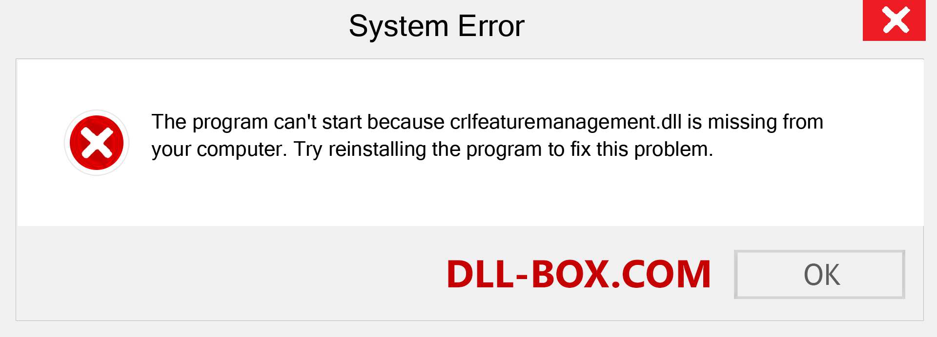  crlfeaturemanagement.dll file is missing?. Download for Windows 7, 8, 10 - Fix  crlfeaturemanagement dll Missing Error on Windows, photos, images